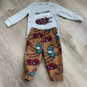 Carter's Gray and Brown Kids “Little Backseat Driver” Matching Set